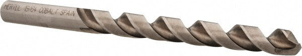 Hertel 42151 Jobber Length Drill Bit 19/64" Dia, 135 &deg, Cobalt