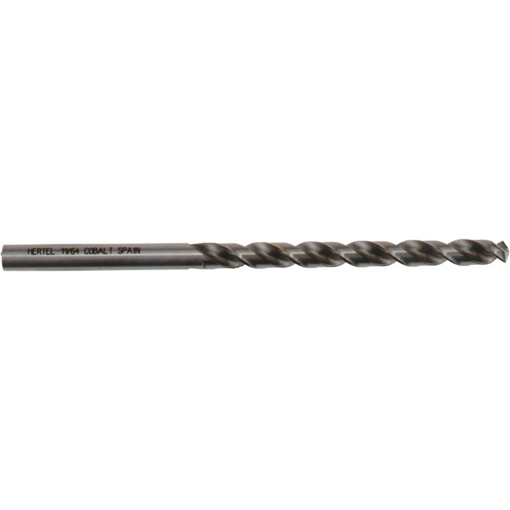Hertel 42133 Jobber Drill 11/64" Dia, 135 deg Point, Cobalt