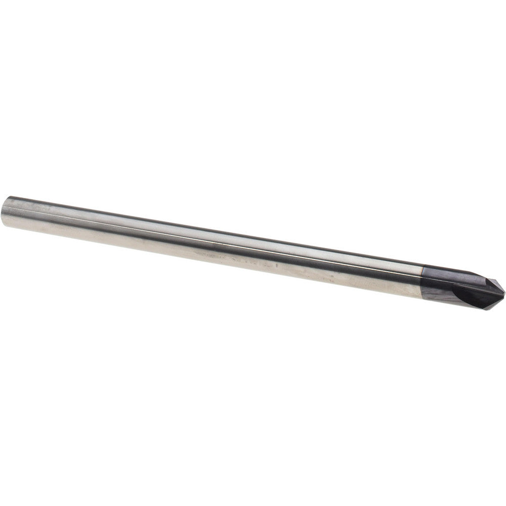 Harvey Tool 48545-C3 Chamfer Mill 1/4" Dia, 1/4" Shank Dia, 90 deg, 3 Flute, Solid Carbide, Single End