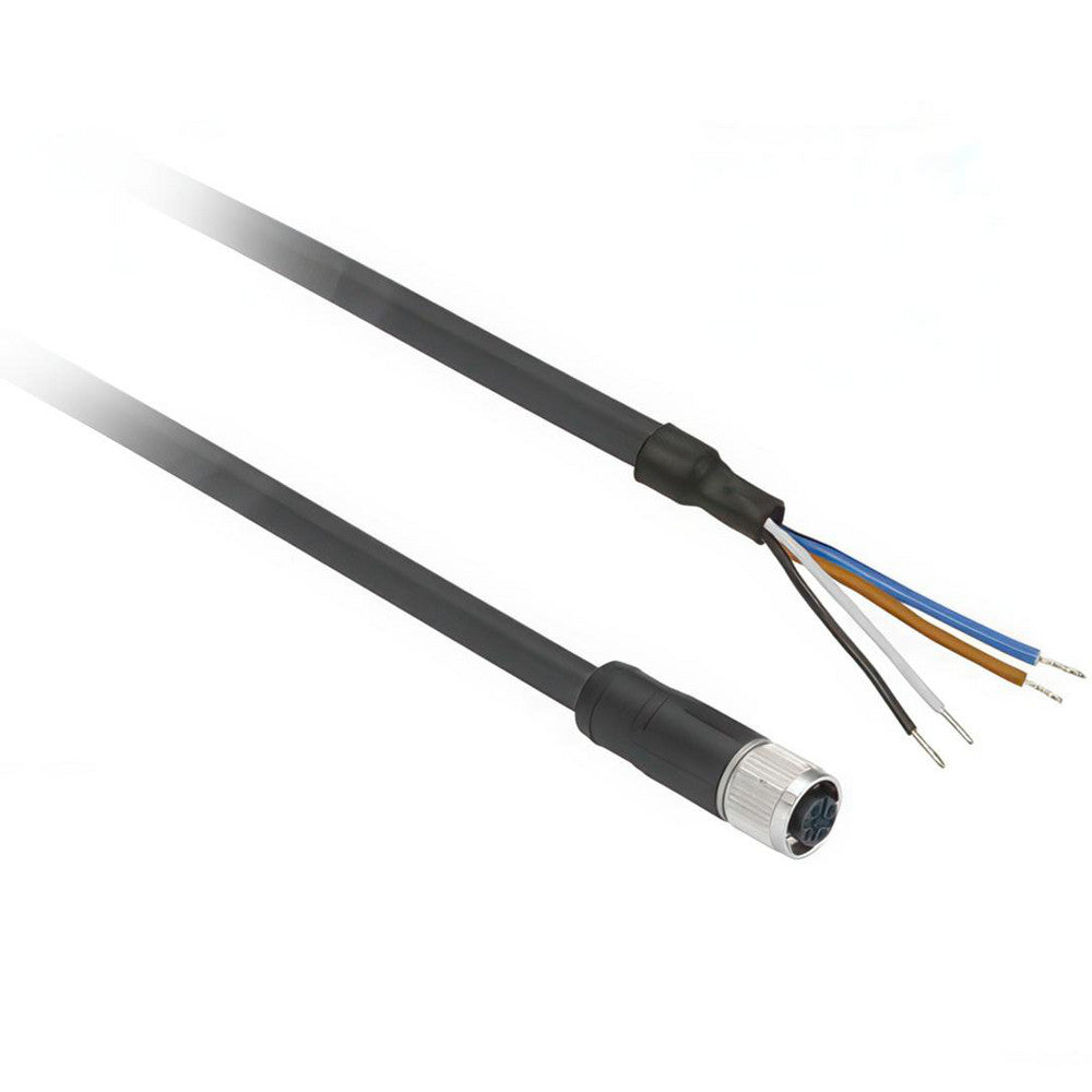 Telemecanique Sensors XZCPV1141L5 3 Amp, M12 4 Pin Female Straight Cordset Sensor and Receptacle