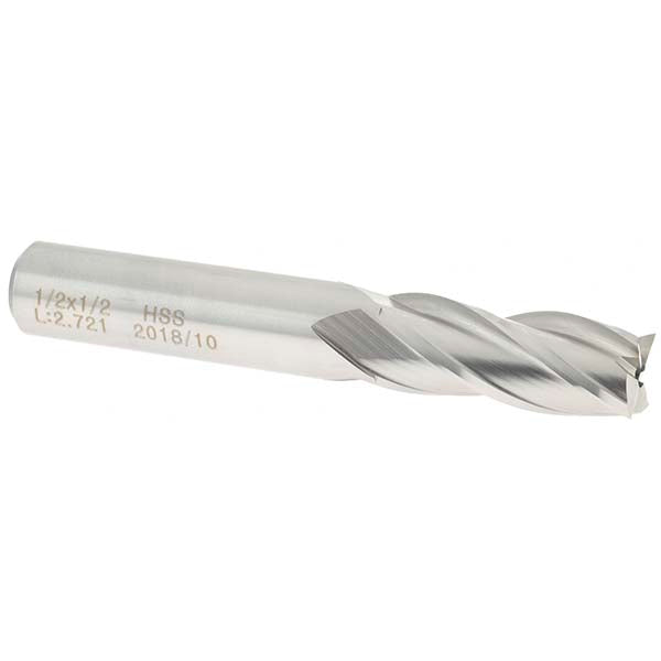 Value Collection 27607 Square End Mill 1/2" Dia, 1-1/2" LOC, 4 Flute, High Speed Steel