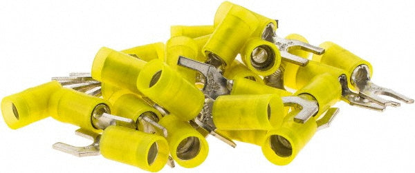 Value Collection BD-18352 Standard Fork Terminal Red, Nylon, Partially Insulated, #10 Stud, Crimp