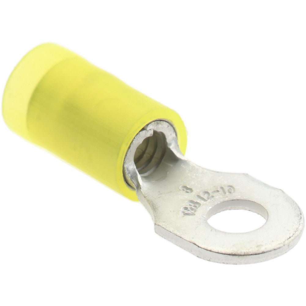 Value Collection BD-18332 D Shaped Ring Terminal Partially Insulated, 12 to 10 AWG, Crimp Connection