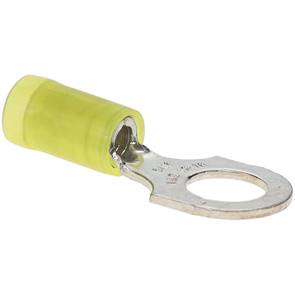 Value Collection BD-18335 D Shaped Ring Terminal Partially Insulated, 12 to 10 AWG, Crimp Connection