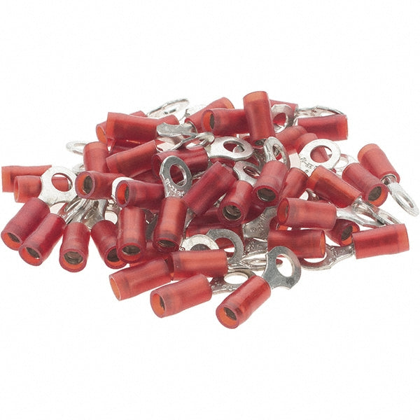 Value Collection BD-18312 D Shaped Ring Terminal Partially Insulated, 22 to 18 AWG, Crimp Connection