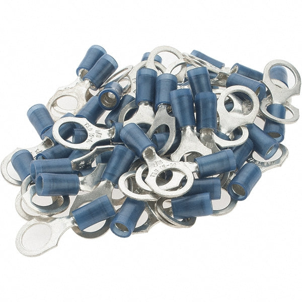 Value Collection BD-18325 D Shaped Ring Terminal Partially Insulated, 16 to 14 AWG, Crimp Connection