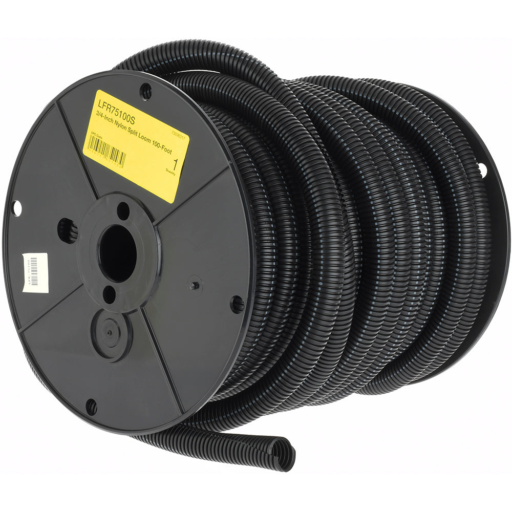 Value Collection BD-LFR-75100 3/4" ID, Black Nylon Corrugated Cable Sleeve