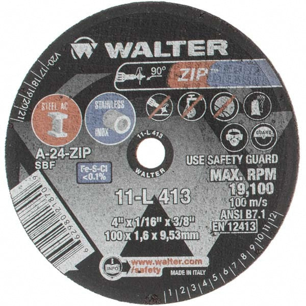 Value Collection W11L413 Cut-Off Wheel  Type 1 (01/41),  4" Dia,  Aluminum Oxide