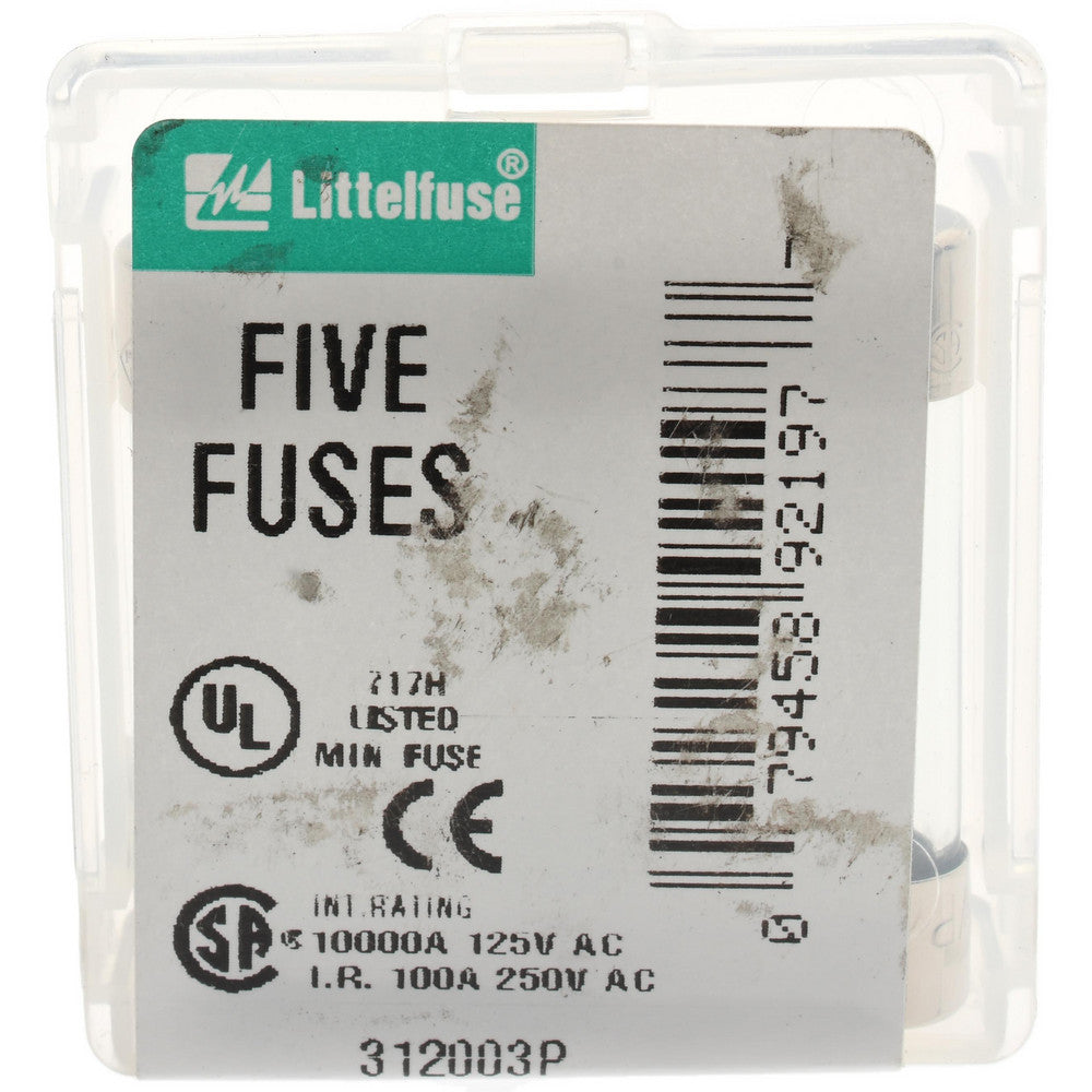 Value Collection BD-998268 Cartridge Fast-Acting Fuse 3 A, 1-1/4" OAL, 1/4" Dia