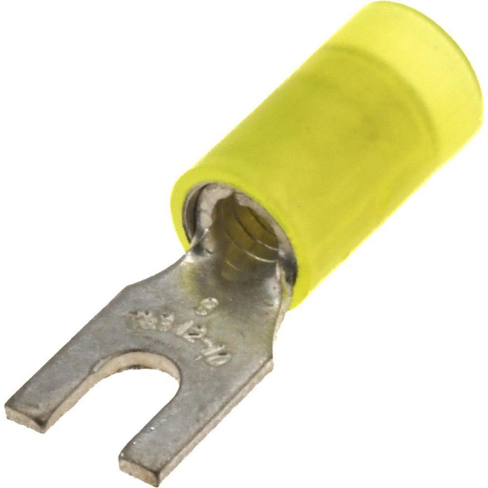 Value Collection BD-18350 Standard Fork Terminal Yellow, Nylon, Partially Insulated, #6 Stud, Crimp