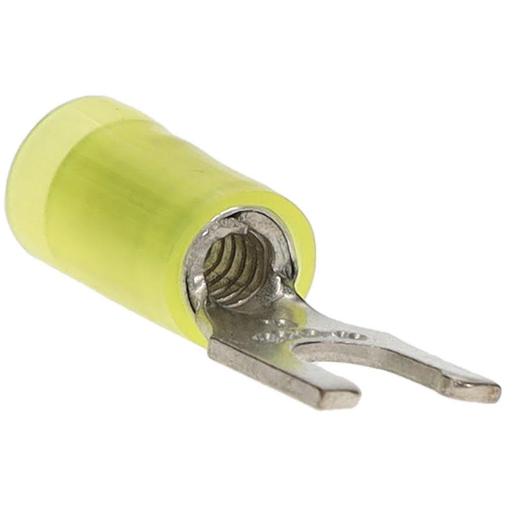 Value Collection BD-18372 Locking Fork Terminal Yellow, Nylon, Partially Insulated, #10 Stud, Crimp