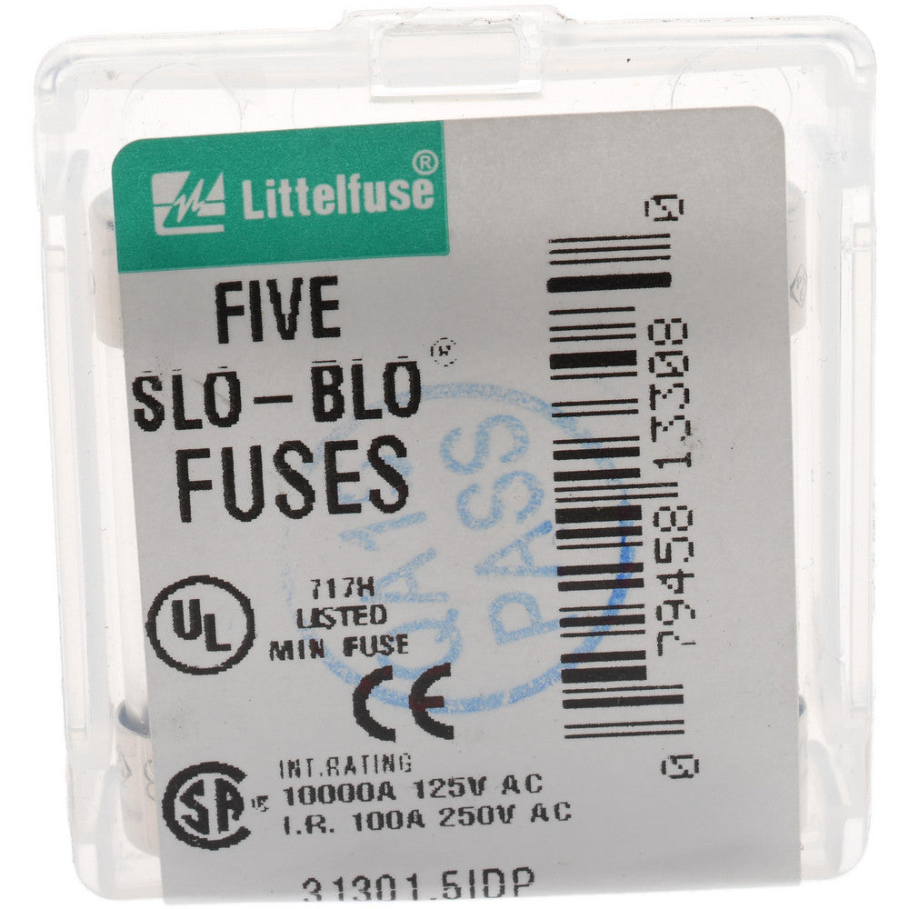 Value Collection BD-29884 Cartridge Time Delay Fuse 1.5 A, 1-1/4" OAL, 1/4" Dia