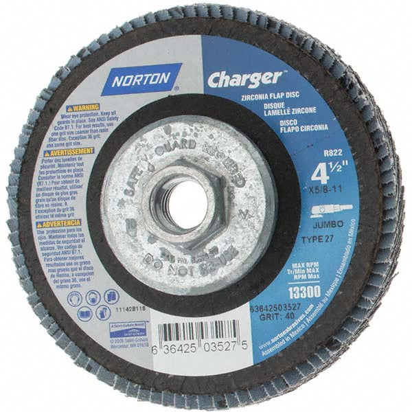 Value Collection N03527 Flap Disc 5/8-11 Hole, 40 Grit, Zirconia Alumina, Type 27
