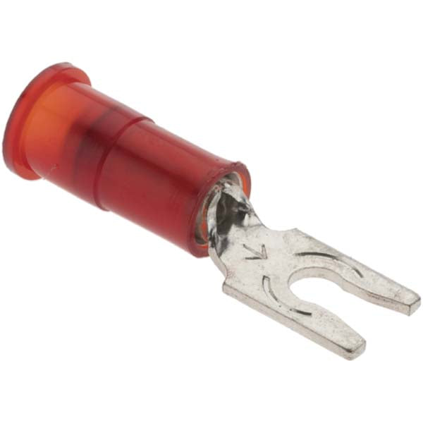 Value Collection BD-C85521 Locking Fork Terminal Red, Nylon, Partially Insulated, #4 Stud, Crimp