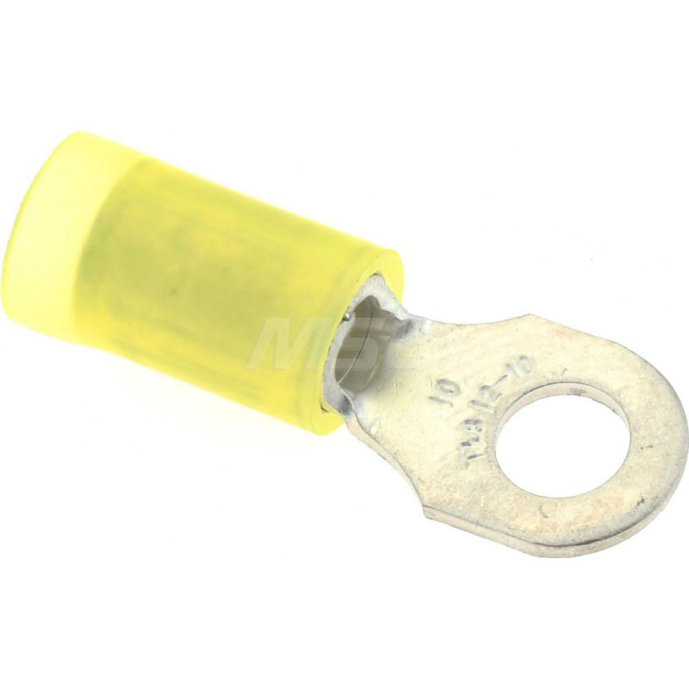 Value Collection BD-18333 D Shaped Ring Terminal Partially Insulated, 12 to 10 AWG, Crimp Connection