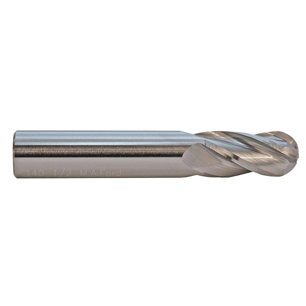 M.A. Ford 14025000 Ball End Mill 0.2500" Dia, 0.7500" LOC, 4 Flute(s), Solid Carbide