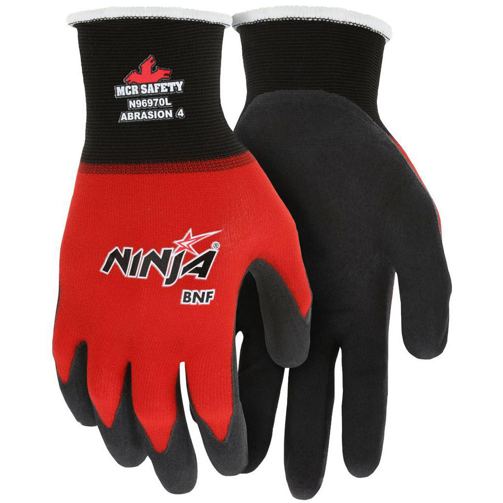 MCR Safety N96970S Work Gloves Ninja® N96970, Size Small, Nitrile-Coated Nylon & Spandex, General Purpose