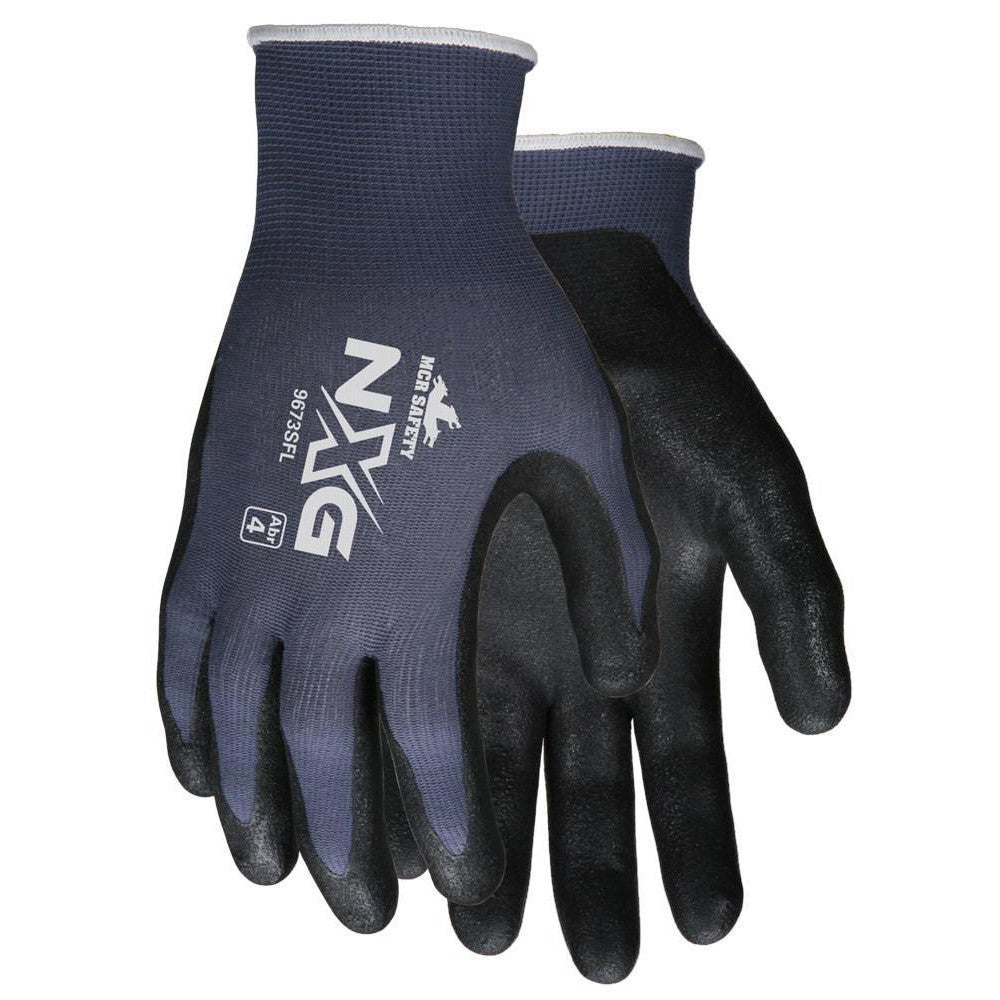 MCR Safety 9673SFL Work Gloves Memphis® 9673SF, Size Large, Nitrile-Coated Nylon, General Purpose