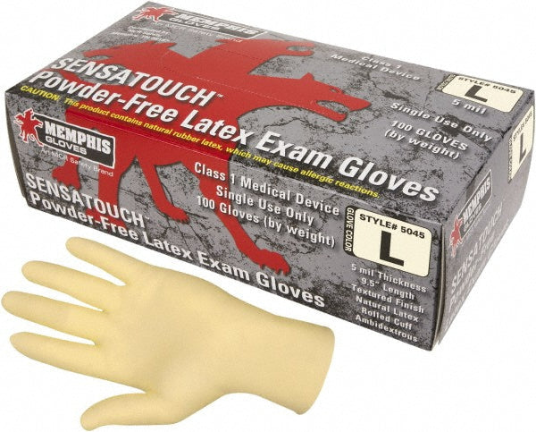 MCR Safety 5045M Disposable Glove Size Medium, 5.0 mil, Latex, Medical Grade, Powder-Free