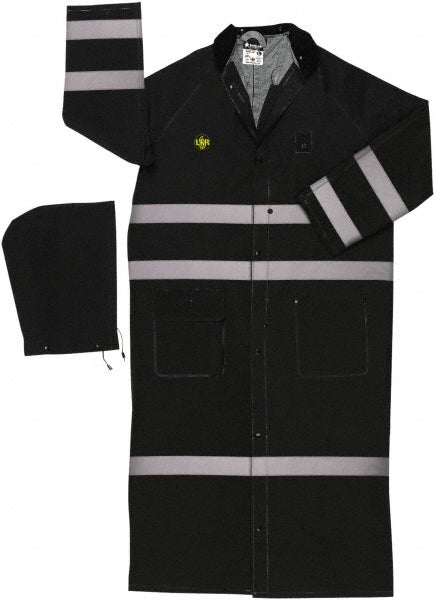 MCR Safety FR267CRXL Rain Coat Size X-Large, Black, Polyester