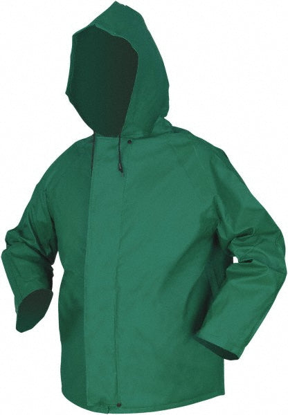 MCR Safety 388JHL Rain Jacket Size Large, Green, Nylon & PVC