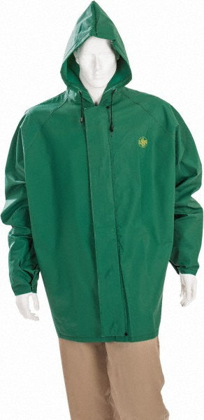 MCR Safety 388JHX3 Rain Jacket Size 3X-Large, Green, Nylon & PVC