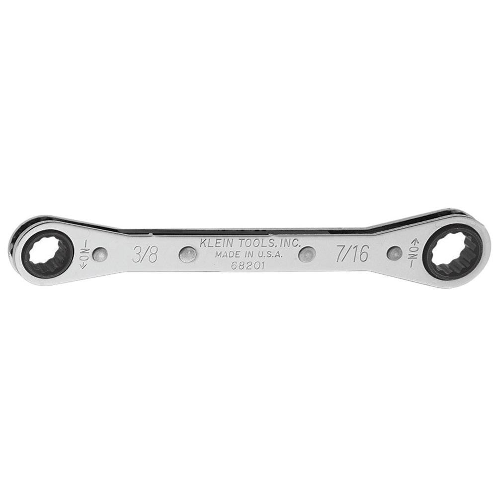 Klein Tools 68201 Offset Box End Wrench 3/8 x 7/16", 12 Point, Double End