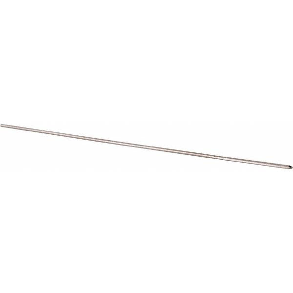 Alvord Polk 10005 Chucking Reamer 0.0305" Dia, 2-1/2" OAL, 1/2" Flute Length, Straight Flute, Straight-Cylindrical Shank, HSS