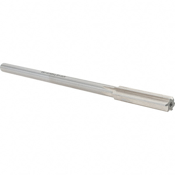 Alvord Polk 10738 Chucking Reamer 0.3950" Dia, 7" OAL, 1-3/4" Flute Length, Straight Flute, Straight-Cylindrical Shank, HSS