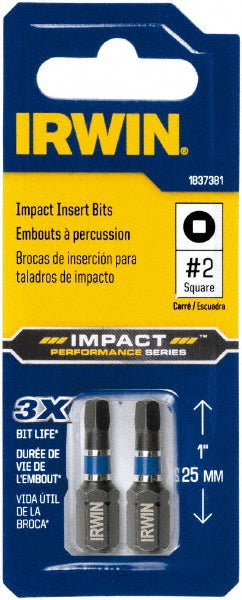 Irwin IWAF31SQ22 Screwdriver Insert Bit #2 Square Point