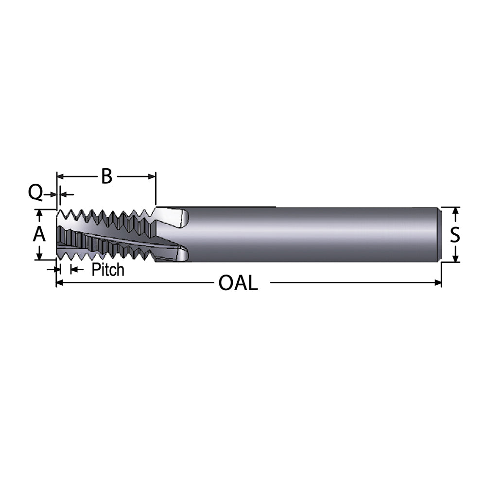 Scientific Cutting Tools, Inc. TMI120-32H Helical Flute Thread Mill #10-32, Internal, 3 Flute, 0.2500" Shank Dia, Solid Carbide
