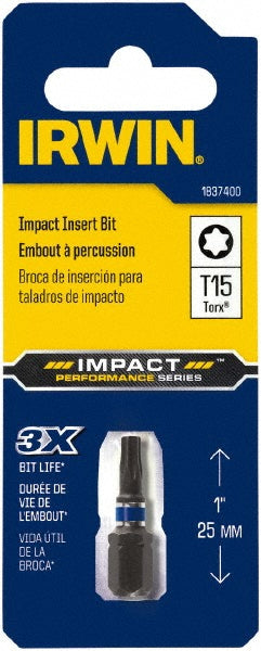Irwin IWAF31TX152 1/4" Drive T15 Torx Screwdriver Bit