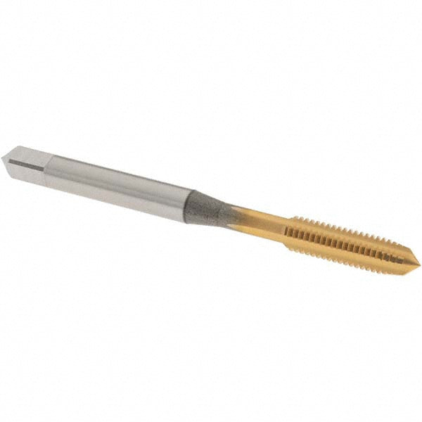 OSG 1025205 Straight Flute Tap #10-32 UNF, 4 Flute, Plug Chamfer, 2B Class of Fit, High-Speed Steel, TiN Finish