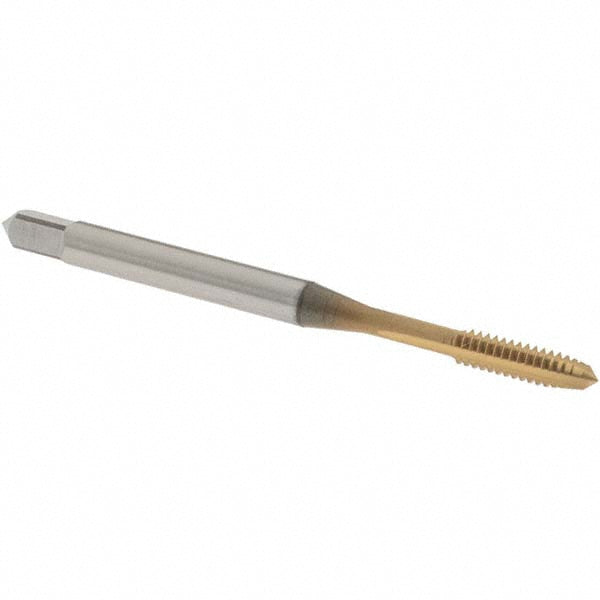 OSG 1012205 Straight Flute Tap #4-40 UNC, 3 Flute, Plug Chamfer, 2B Class of Fit, High-Speed Steel, TiN Finish