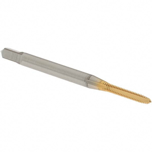OSG 1011005 Straight Flute Tap #2-56 UNC, 3 Flute, Plug Chamfer, 2B Class of Fit, High-Speed Steel, TiN Finish