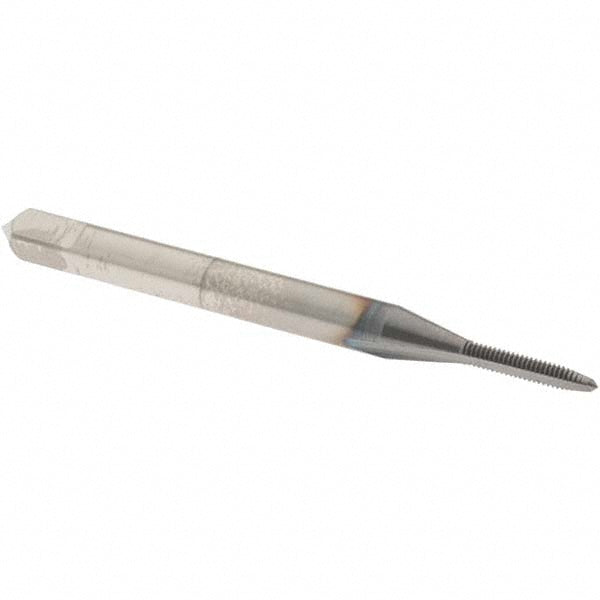 OSG 1010108 Straight Flute Tap #0-80 UNF, 2 Flute, Plug Chamfer, 2B Class of Fit, High-Speed Steel, TiCN Finish
