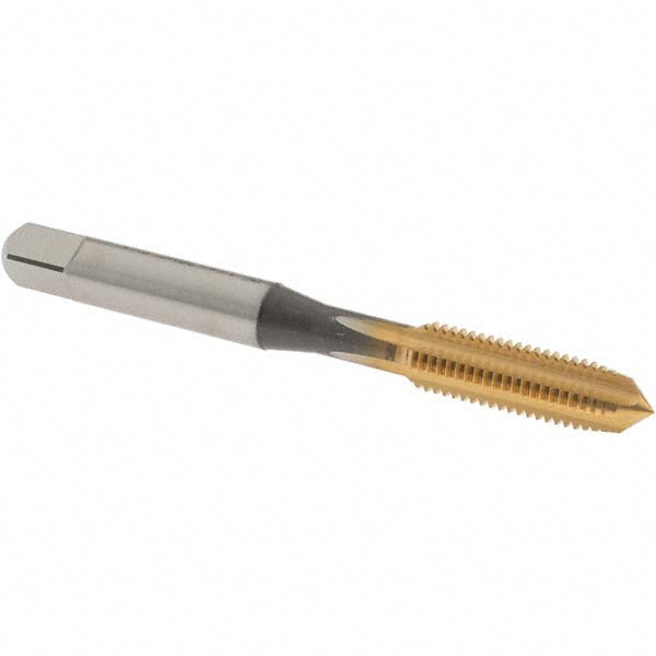 OSG 1120405 Straight Flute Tap 1/4-28 UNF, 4 Flute, Plug Chamfer, 3B Class of Fit, High-Speed Steel, TiN Finish