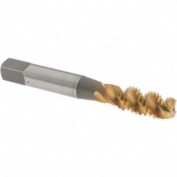 OSG 1986605 Spiral Flute Tap M10x1.5, Metric Coarse, 3 Flute, Plug Chamfer, 6H Class of Fit, High-Speed Steel, TiN Finish