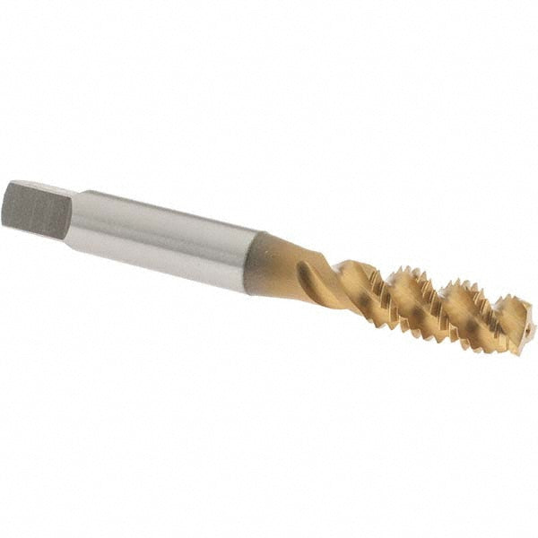 OSG 1986305 Spiral Flute Tap M8x1.25, Metric Coarse, 3 Flute, Plug Chamfer, 6H Class of Fit, High-Speed Steel, TiN Finish