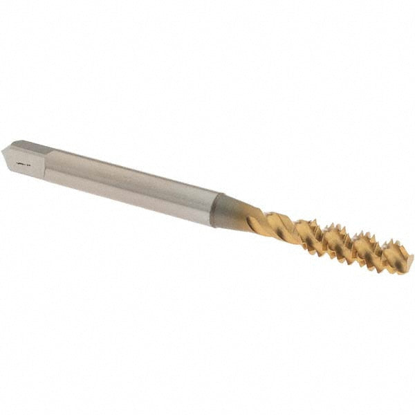 OSG 1413305 Spiral Flute Tap #10-24, UNC, 3 Flute, Bottoming Chamfer, 2B Class of Fit, High-Speed Steel, TiN Finish