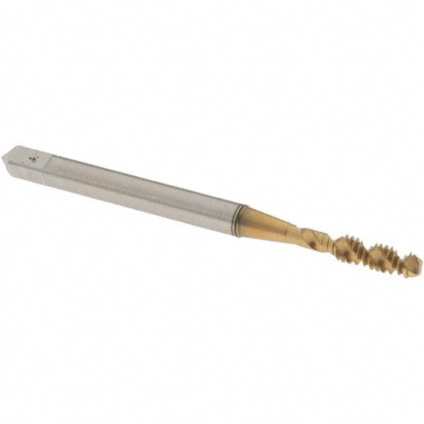 OSG 1406505 Spiral Flute Tap #4-40, UNC, 2 Flute, Bottoming Chamfer, 2B Class of Fit, High-Speed Steel, TiN Finish