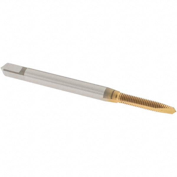 OSG 1206205 Spiral Point Tap #3-56 UNF, 2 Flutes, Plug Chamfer, 2B Class of Fit, HSS, TiN Coated