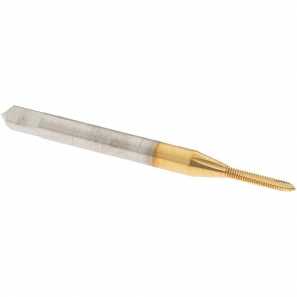 OSG 1205005 Spiral Point Tap #0-80 UNF, 2 Flutes, Plug Chamfer, 2B Class of Fit, HSS, TiN Coated