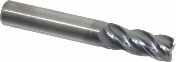 Kennametal 4047755 Square End Mill 3/8'' Dia, 7/8'' LOC, 3/8'' Shank Dia, 2-1/2'' OAL, 4 Flutes, Solid Carbide