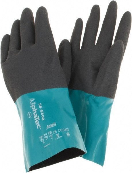 Ansell 58530B090 Series 58-530B Chemical Resistant Gloves  13.00 Thick,  Nitrile,  Supported,