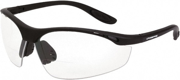 CrossFire 12420 Magnifying Safety Glasses +2, Clear Lenses, Anti-Fog & Scratch Resistant, ANSI Z87.1