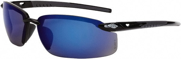 CrossFire 2968 Safety Glass Scratch-Resistant, Polycarbonate, Blue Lenses, Full-Framed, UV Protection