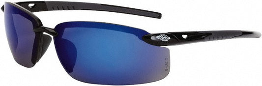 CrossFire 2968 Safety Glass Scratch-Resistant, Polycarbonate, Blue Lenses, Full-Framed, UV Protection