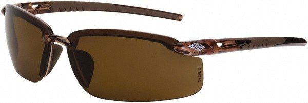 CrossFire 291113 Safety Glass Scratch-Resistant, Polycarbonate, Brown Lenses, Full-Framed, UV Protection