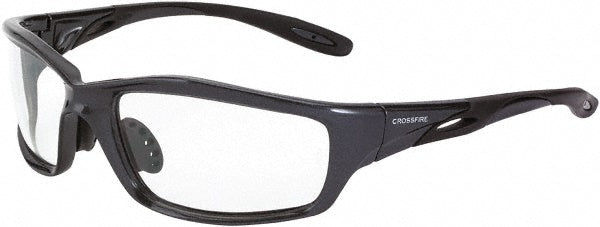CrossFire 224 Safety Glass Scratch-Resistant, Polycarbonate, Clear Lenses, Full-Framed, UV Protection